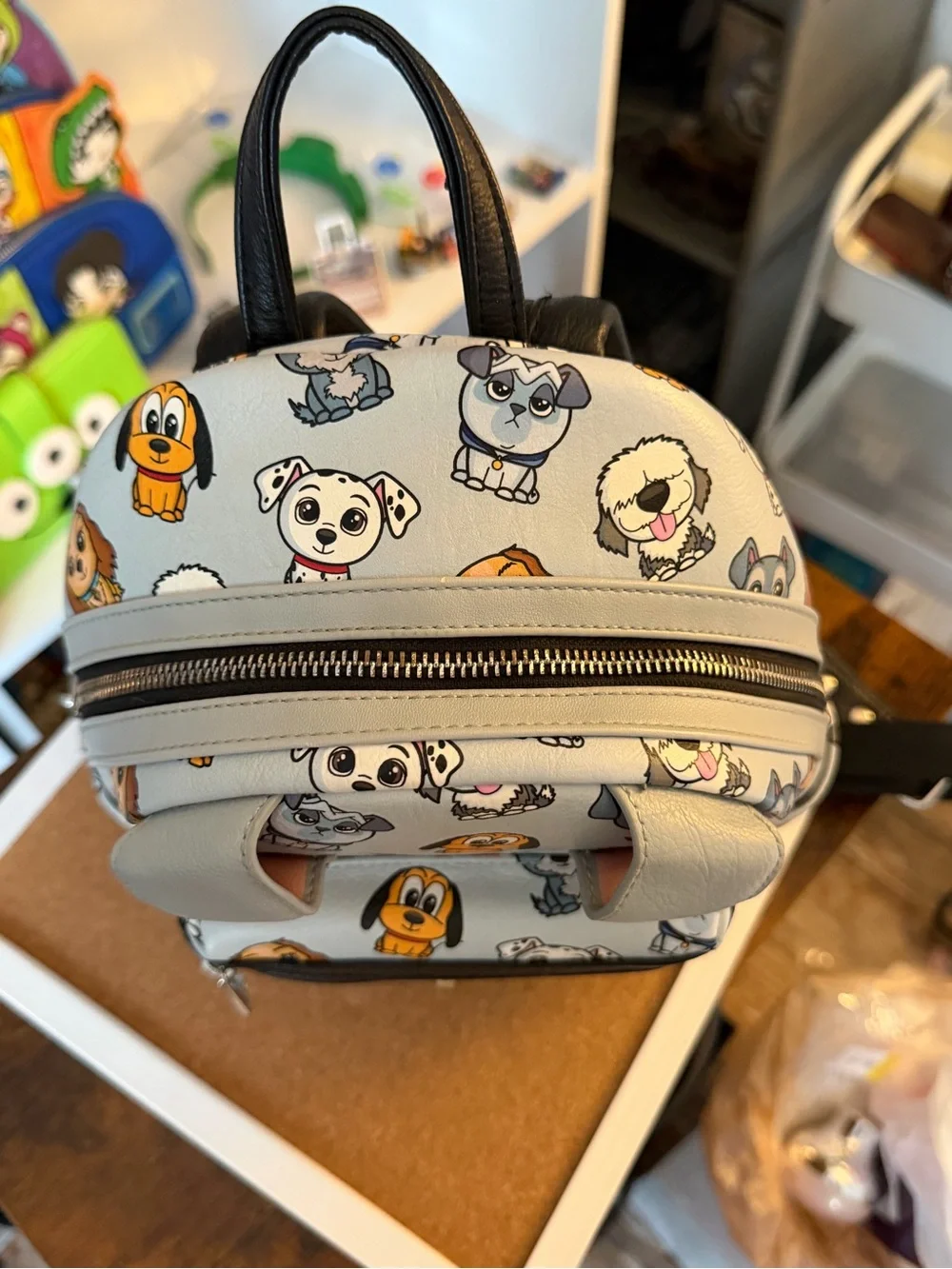 Loungefly Light Blue Disney Dogs Mini Backpack with Ear Accents